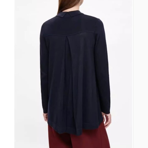 COS 100% Wool Navy Collared Tunic Sweater Small - Picture 10 of 11